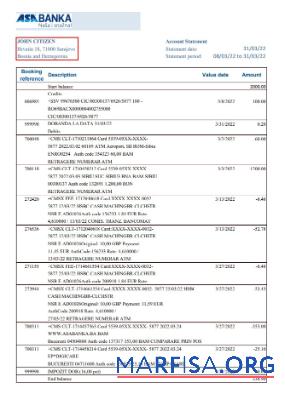 Downloadable Bosnia and Herzegovina ASA Banka bank statement excel template